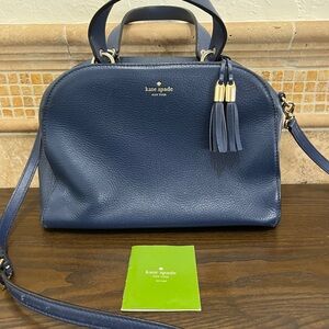 kate spade Bayley Ocean Blue Navy Blue Leather Handbag